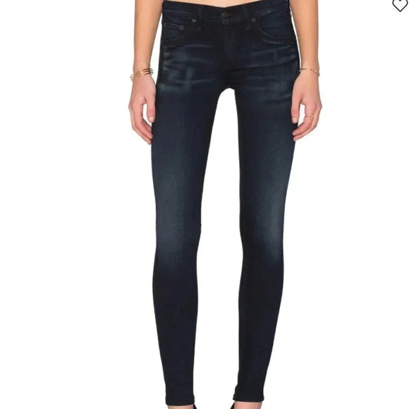 Rag and & Bone Skinny Denim Blue Jeans in Los Feliz Cotton Women’s Size 28 - Picture 1 of 9